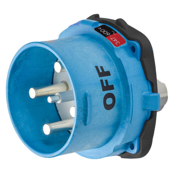 63-98147-A155 - DSN150 INLET POLY BLUE SIZE 5 TYPE 4X IP 69 3P+N+G 150A 347/600 VAC 60 Hz NO AUX WITH NO LOCKOUT HOLE